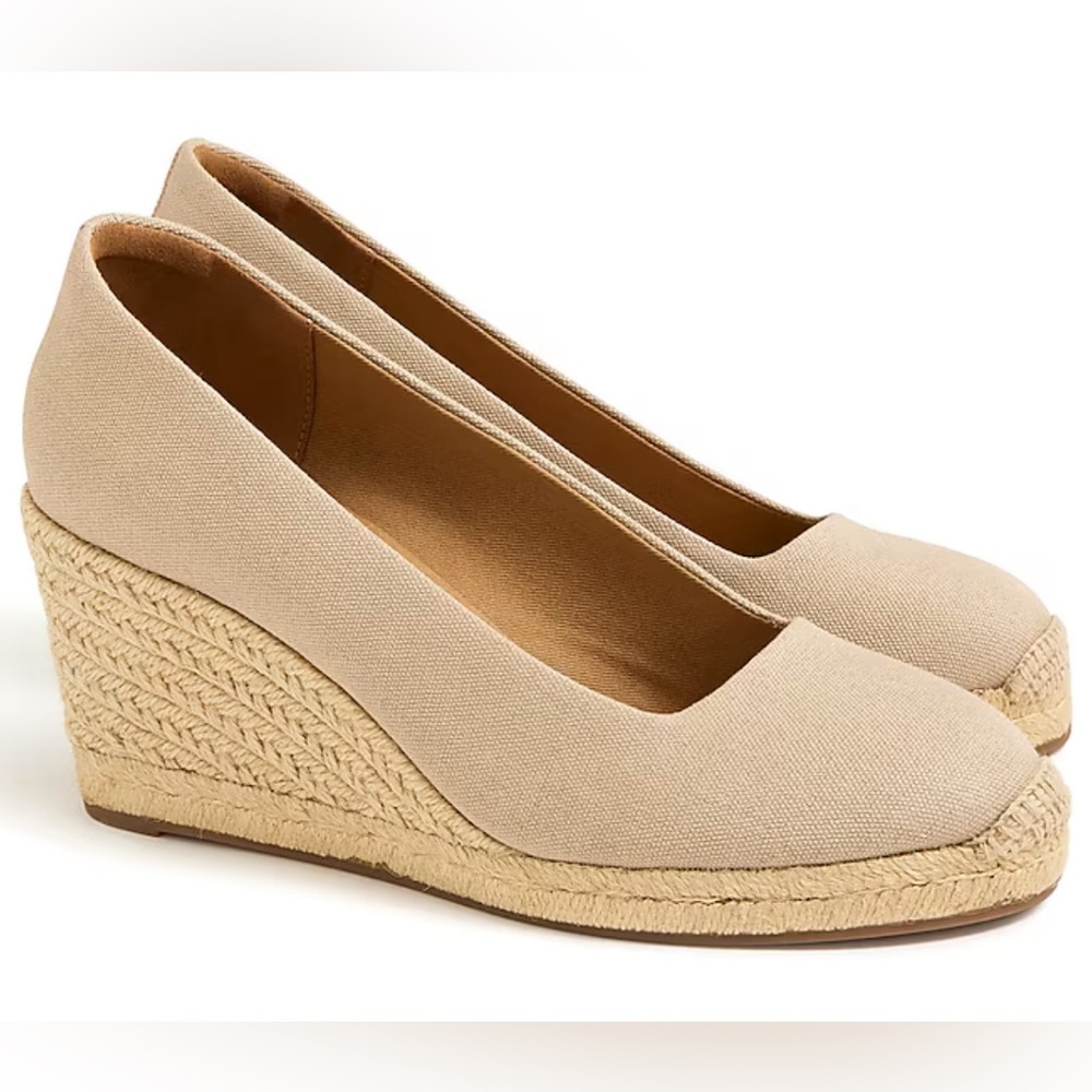 J. Crew Canvas Espadrille Wedges, size 11 (new in box)